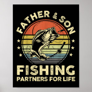 Vater-Sohn-passendes Angel-Shirt Lustiger B Fisch Poster