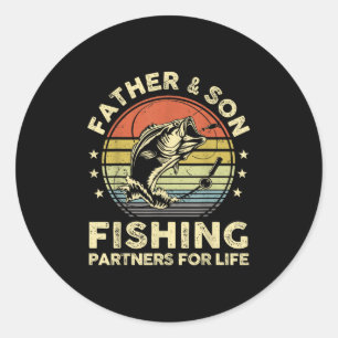 Vater-Sohn-passendes Angel-Shirt Lustiger B Fisch Runder Aufkleber