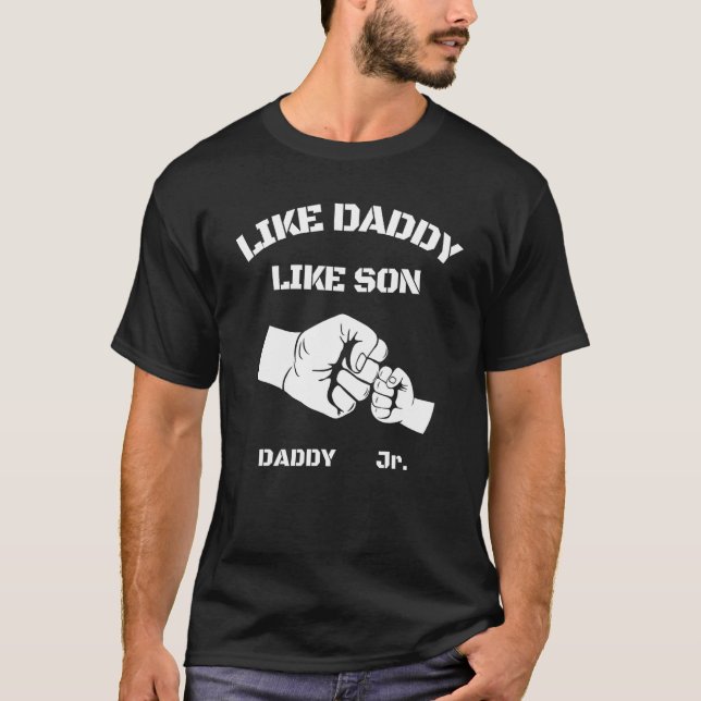 Vater Son Fist Bump Matching Vater's Day Daddy D T-Shirt (Vorderseite)