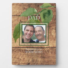 Vater Son Wood Stolz sein Sohn Foto Fotoplatte