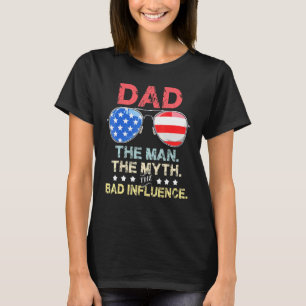 Vater Sonnenbrillen Flag American The Man The Myth T-Shirt