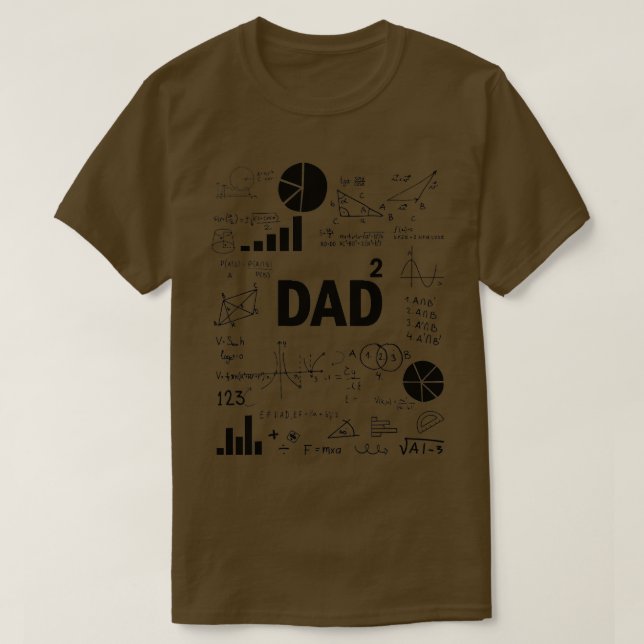 Vater Squared Zweites Mal Vater Math Zweiter Power T-Shirt (Design vorne)