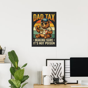 Vater Steuer Lustiger Bär Vater Humor Design Poster