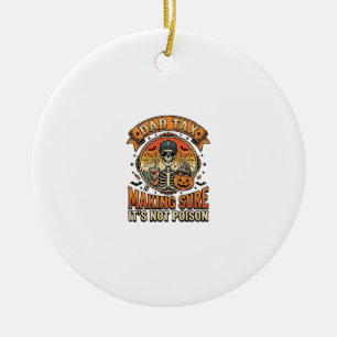 Vater Steuer Lustiges Halloween Skelett Süßigkeite Keramik Ornament
