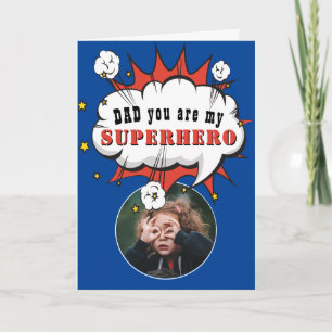 Vater Superheld Cartoon Sprechblase Vatertag Karte