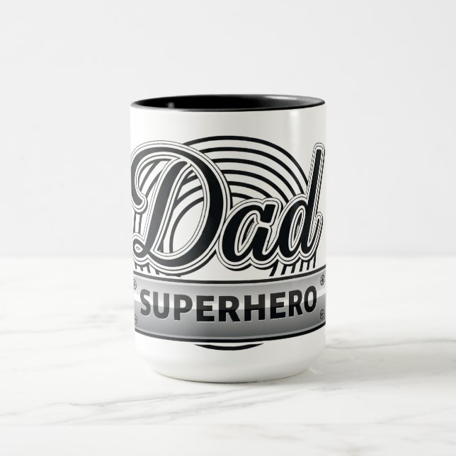 Vater Superheld Tasse (Zentrum)