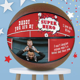 Vater Superhero Comic Speech Bubble Foto Basketball