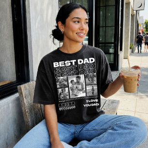 Vater-Tag Geschenk Best Dad Ever Fotos Collage T-Shirt
