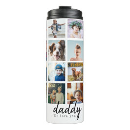Väter Tag moderne Drehbuch 16 Foto Collage Thermosbecher