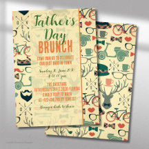 Vater-Tag Orange Grüne Icons Brunch