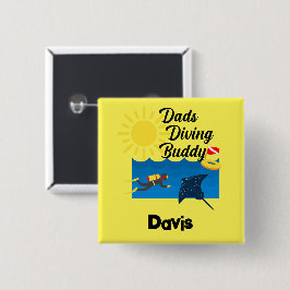Vater tauchen Buddy Design - Square Button
