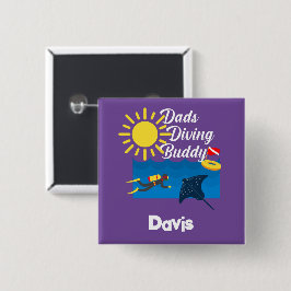 Vater tauchen Buddy Design - Square Button