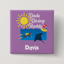 Vater tauchen Buddy Design - Square Button