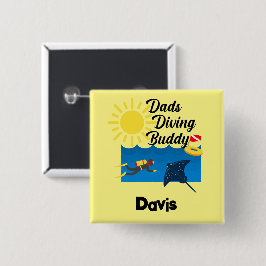 Vater tauchen Buddy Design - Square Button