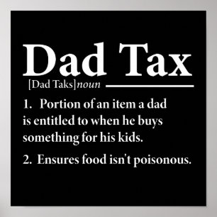 Vater Tax Definition Funny Daddy Sarcastic Poster