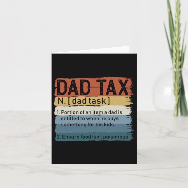 Vater Tax Sarcastic Vathers Day Phantastische Vate Karte (Vorderseite)
