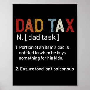 Vater Tax Sarcastic Vathers Day Phantastische Vate Poster
