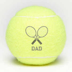 Vater Tennis Rackets und Name Tennis Player Tennisbälle
