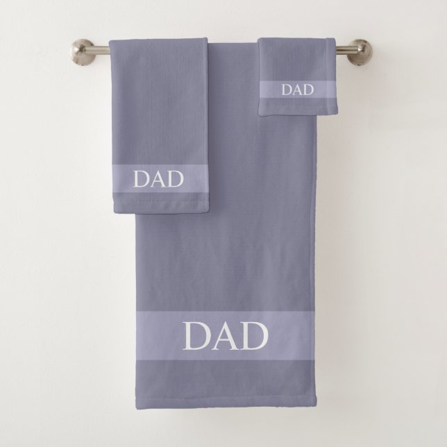 Vater Text auf Roman Silver Gray Shades Badhandtuch Set (Insitu)