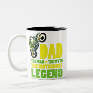 Vater The Man The Myth The Motocross Legende Desig Zweifarbige Tasse