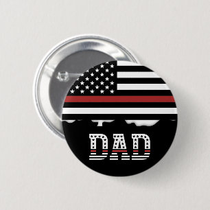 Vater Thin Red Line Feuerwehrmann Vater Geschenke Button