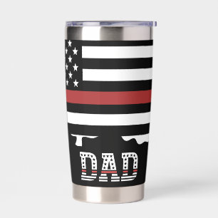 Vater Thin Red Line Feuerwehrmann Vater Geschenke Thermobecher