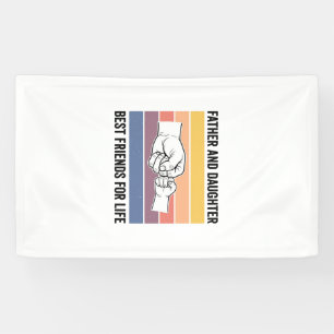 Vater-Tochter-Beste Freunde fürs Leben Vintage-Des Banner