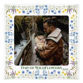 Vater-Tochter-Foto auf Wildblumen-Motiv Fotodruck