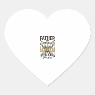 Vater-Tochter-Jagdbuddie-Hirsch-Shirt-Design_ Herz-Aufkleber