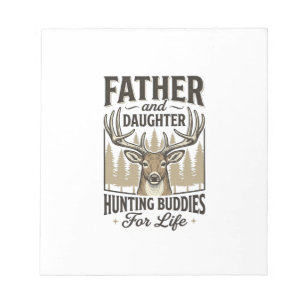 Vater-Tochter-Jagdbuddie-Hirsch-Shirt-Design_ Notizblock