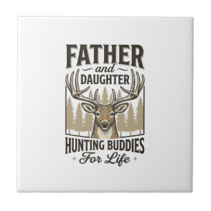 Vater-Tochter-Jagdbuddies-Hirsch-Shirt-Design_ Fliese