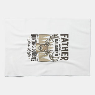 Vater-Tochter-Jagdbuddies-Hirsch-Shirt-Design_ Geschirrtuch