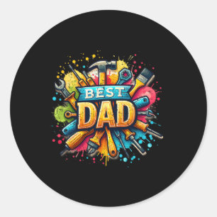 Vater Tools Handwerker Vater Daddy Vatervater Tag Runder Aufkleber