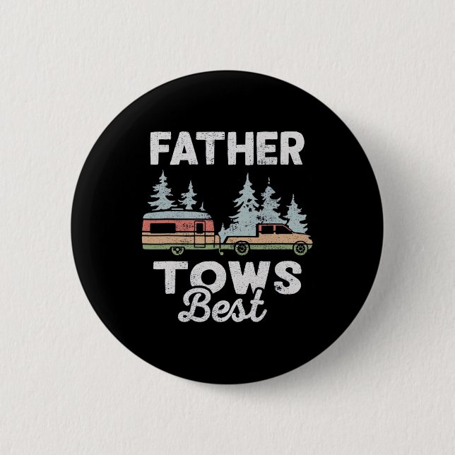 Vater Tows Beste Berge Wald Camping Väter  Button (Vorderseite)