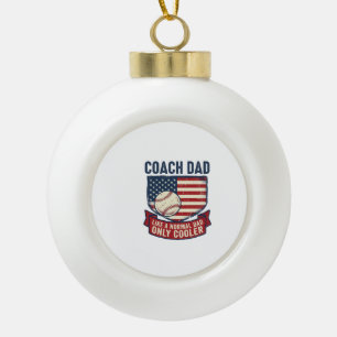Vater-Trainer Baseball Patrioten Vintage T-Shirt D Keramik Kugel-Ornament