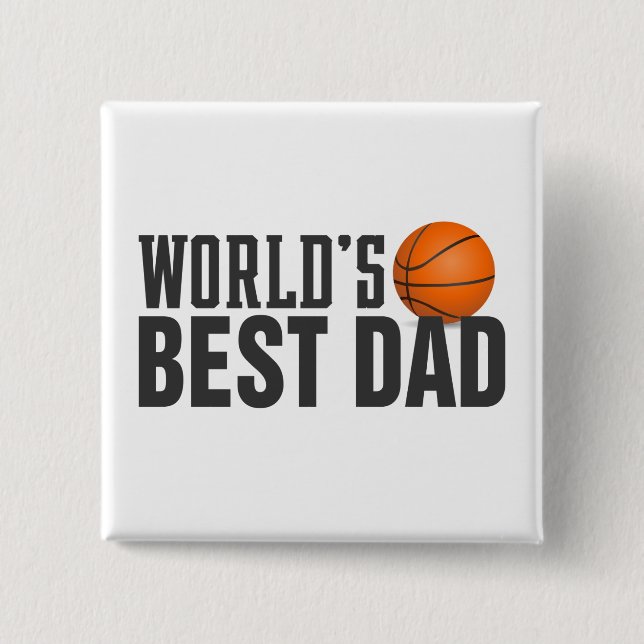 Vater Typografie-Basketball-Button der Welt Button (Vorderseite)