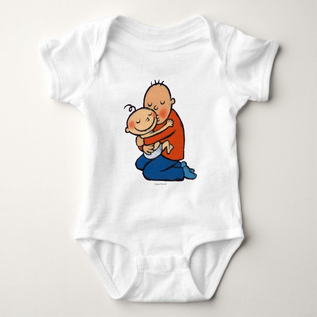Vater-und Baby-Umarmen Baby Strampler (Vorderseite)