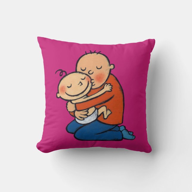 Vater-und Baby-Umarmen Kissen (Vorderseite)