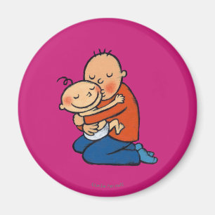 Vater-und Baby-Umarmen Magnet