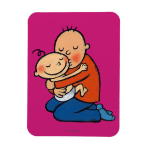 Vater-und Baby-Umarmen Magnet