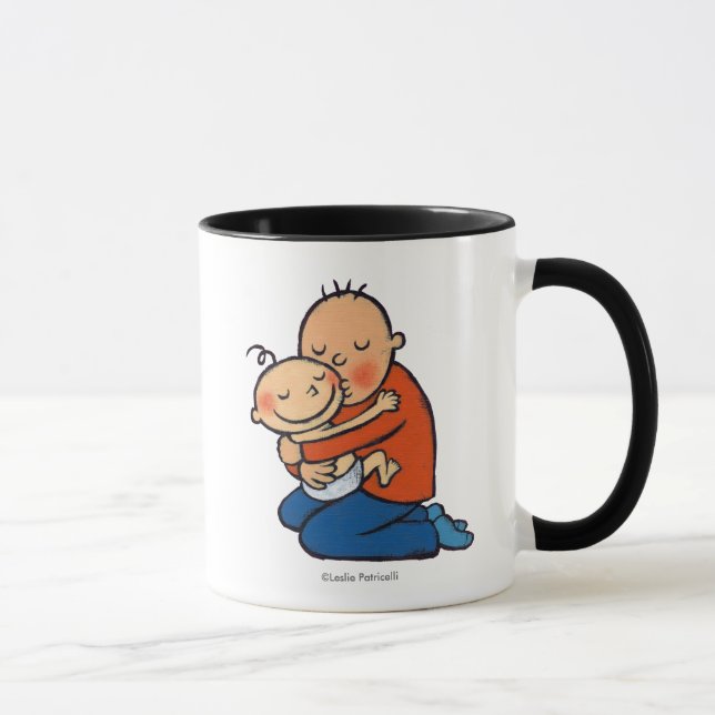 Vater-und Baby-Umarmen Tasse (Rechts)