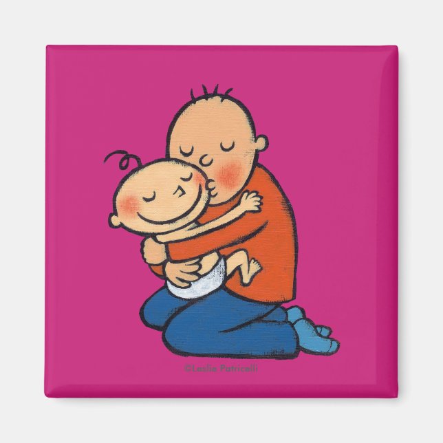 Vater und Baby-Umarmung Magnet (Vorne)