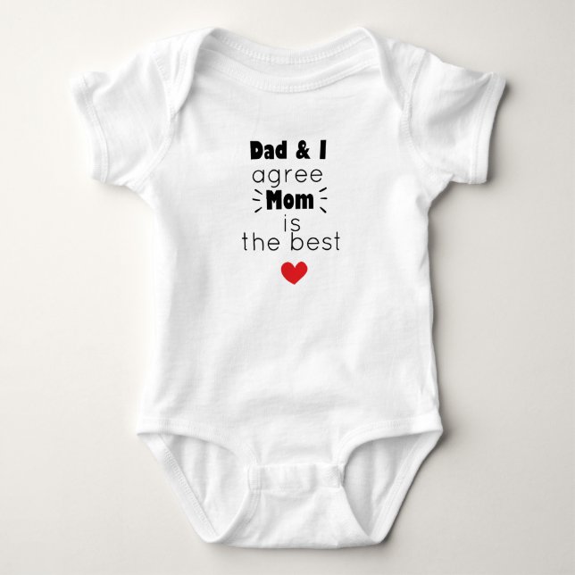 Vater und ich stimme zu, dass Mama am besten ist Baby Strampler (Vorderseite)
