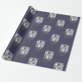 Vater und Kind Foto Frohe Weihnachten Vater Lila Geschenkpapier