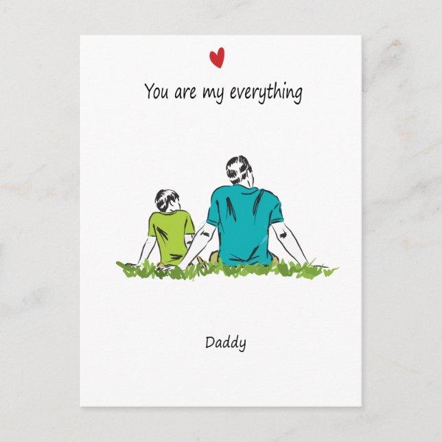 Vater und Kleinkind, Geschenkidee Postkarte (Vorderseite)