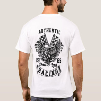 Vater- und Lad-Racing-T - Shirt Zurück drucken