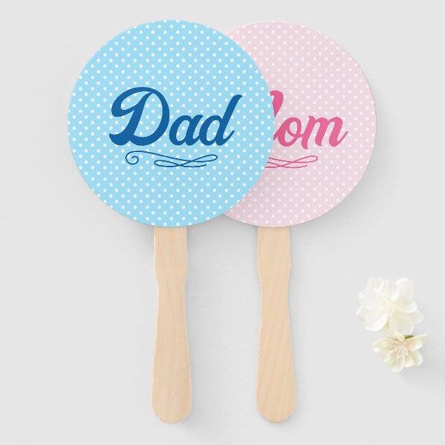 Vater und Mama Kinderdusche Fächer (Vorne und Hinten)