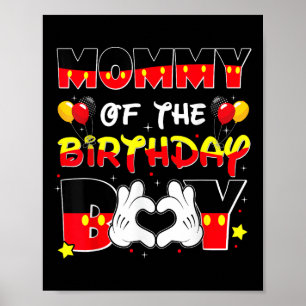 Vater und Mama Mommy der Geburtstagsjunge T-Shirt Poster
