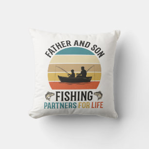 Vater und Sohn Angeln Partner fürs Leben Design_1 Kissen