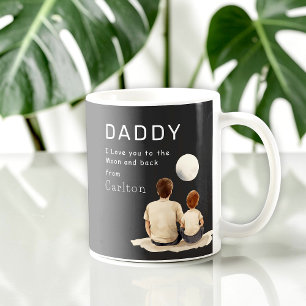 Vater und Sohn beim Mondbetrachten "Ich liebe dich Kaffeetasse
